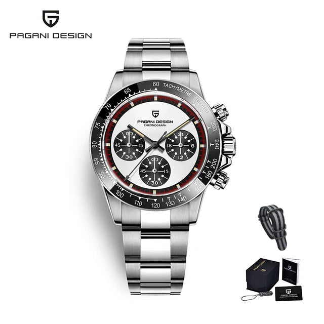 2024 New PAGANI DESIGN Men's Watches Retro Sports Quartz Watch for Men Stainless Steel Waterproof Chronograph Japan VK63 Clock