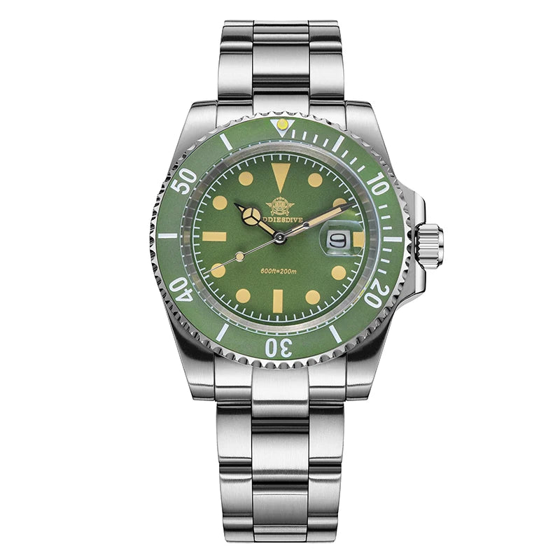 ADDIESDIVE Watch For Men New Quartz Wristwatch Green Ceramic Bezel Diving 200m Luminous 41mm Automatic Date Diver Men's Watch