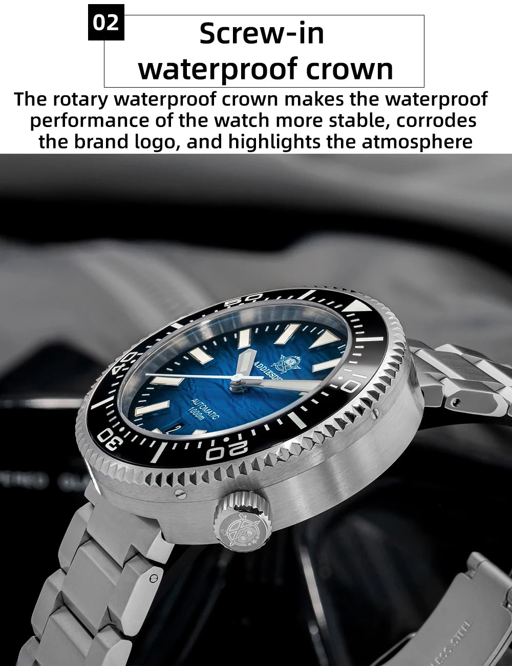 ADDIESDIVE 46mm Men Dive Watch New Vintage NH35 Automatic Mechanical Watch Sapphire Waterproof 1000m Diving BGW9 Lume AD2069