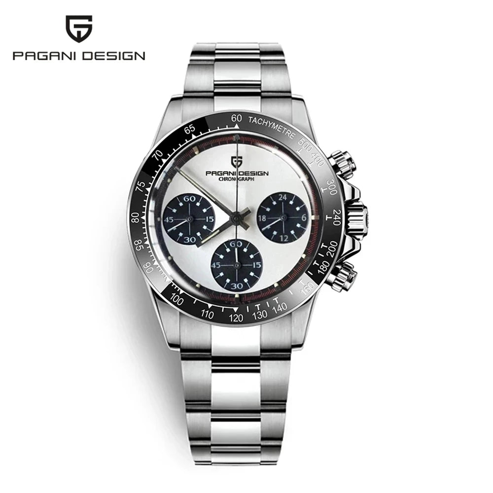 2024 New PAGANI DESIGN Men's Watches Retro Sports Quartz Watch for Men Stainless Steel Waterproof Chronograph Japan VK63 Clock