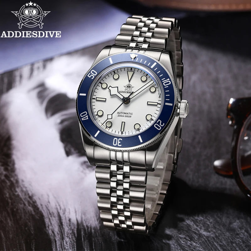 ADDIESDIVE New 39mm Watch Classic NH35 Automatic Mechanical Luxury Sapphire BGW9 Luminous Waterproof 200m Reloj AD2043