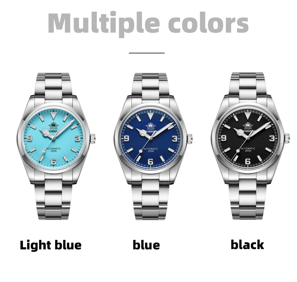 ADDIESDIVE Luxury Men's Automatic Watch BGW9 Luminous Bubble Mirror Sapphire Glass 100m Waterproof Analog Men's Steel Watches