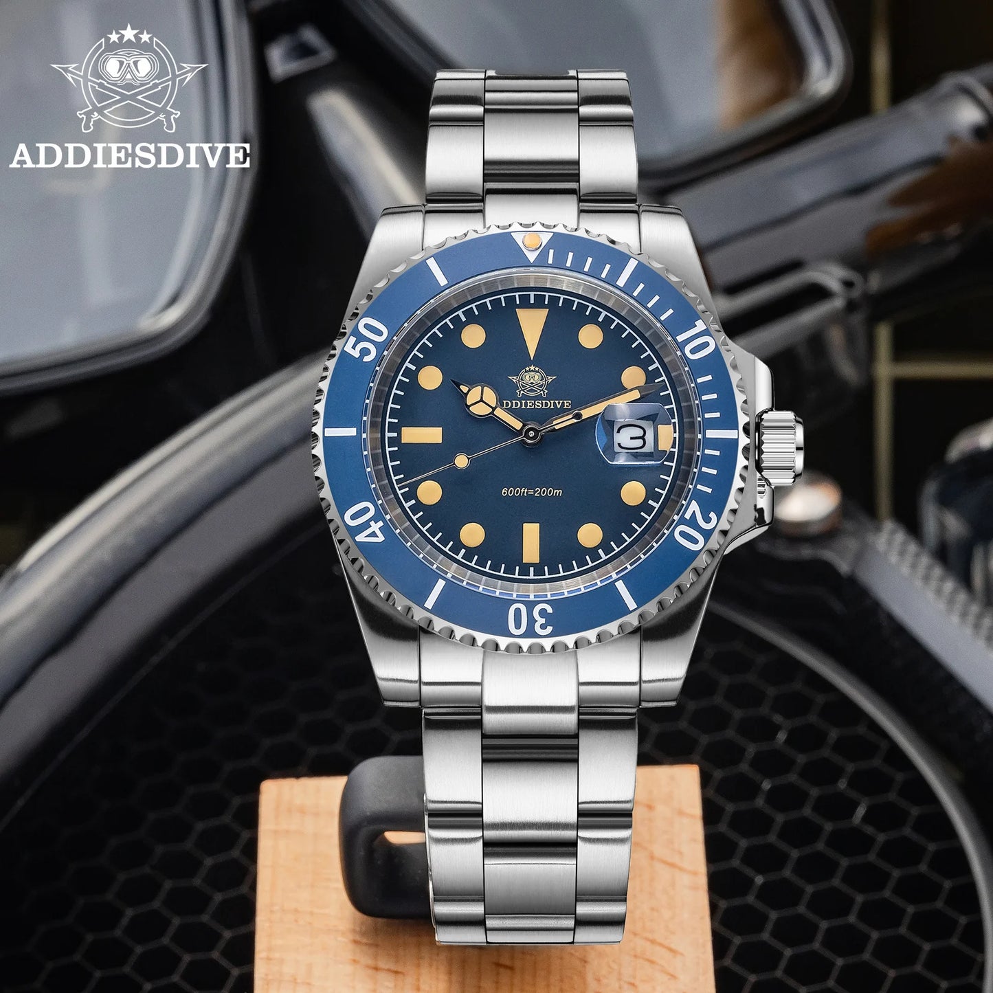 ADDIESDIVE Watch For Men New Quartz Wristwatch Green Ceramic Bezel Diving 200m Luminous 41mm Automatic Date Diver Men's Watch